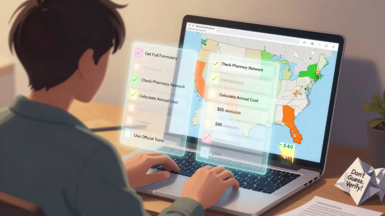 Someone checking off a digital checklist while animated cost-savings graphs float beside them.
